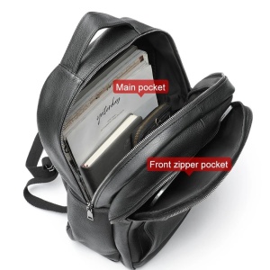 Rucsac unisex, Lazarus GT2735, piele naturala, Negru - Img 7