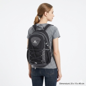 Rucsac unisex pentru drumetie, Zinaida GT3717, capacitate 20L, Negru - Img 2