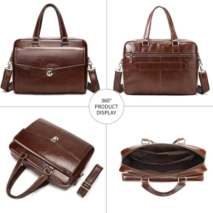 Servieta pentru barbati, Dael GT3283, piele naturala, Neagra - Img 5