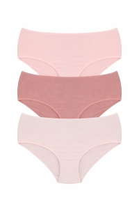 Set 3 perechi de chiloti din bumbac, pentru dama, 54100, Roz