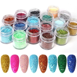 Set 4 sclipici unghii Marquise, GLITTER06, Multicolor - Img 3