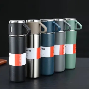 Set Cadou Termos Premium 500 ml + 3 Cani din Inox, TRM010, Roz - Img 5