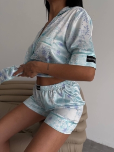 Set pijama dama din doua piese, cu nasturi – 2500096, Fresh Mint Garden - Img 6