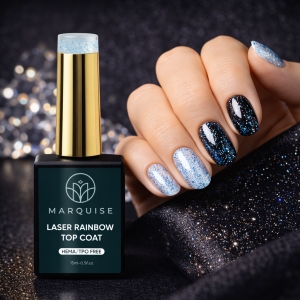 Top Coat Laser Rainbow HEMA/TPO FREE, Marquise, Albastru, 15 ml - Img 2
