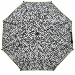 Umbrela pliabila pentru ploaie, 8 spite, diametru 97 cm, UMB069, Neagra cu imprimeu geometric - Img 2