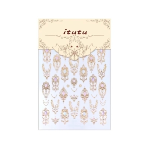 Abtibilduri unghii 3D Marquise, STICKER01, Auriu