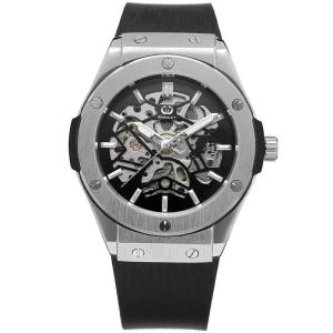 Ceas barbatesc Winner CS1749, automatic, silicon, negru, cadran negru - Img 1