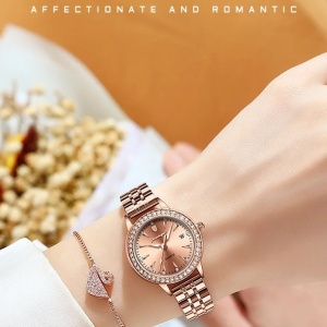 Ceas de dama Poedagar CS1675, otel inoxidabil, rose gold, cadran rose gold - Img 2