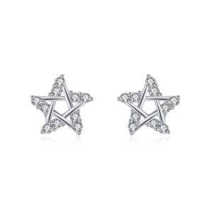Cercei argint 925, JW1829, model stelute, placati cu rodiu
