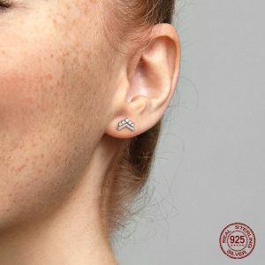 Cercei argint 925, JW499, model clasic, placati cu rodiu - Img 2