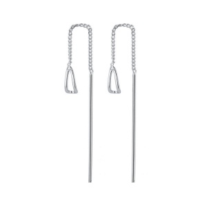 Cercei lungi argint 925, JW964, model elegant, placati cu rodiu - Img 1
