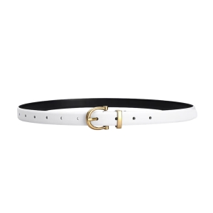 Curea dama C-211, piele naturala, Alba
