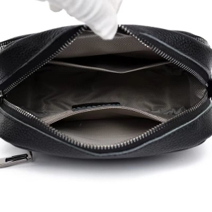 Geantă damă piele naturală, crossbody, breloc pompon, bej GT3348 - Img 5