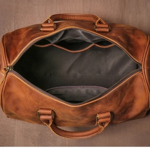 Geanta de calatorie unisex, Nyro GT3305, piele naturala, Maro - Img 6