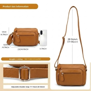 Geanta de dama, Caroline GT3833, piele naturala, Maro - Img 5