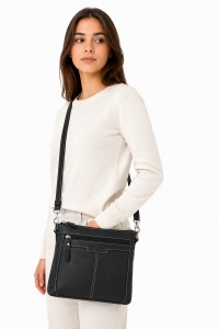 Geanta de dama, Claudie GT3880, piele naturala, Negru - Img 2