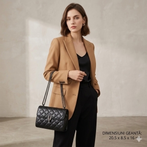Geanta de dama, Halcyon GT2951, marime M, Negru - Img 2