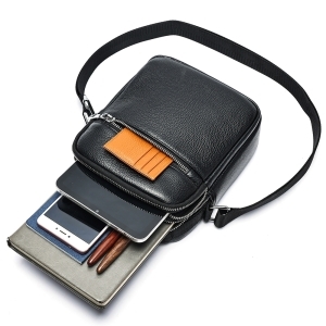 Geanta de umar pentru barbati, Alexander GT3810, piele naturala, Neagra - Img 6
