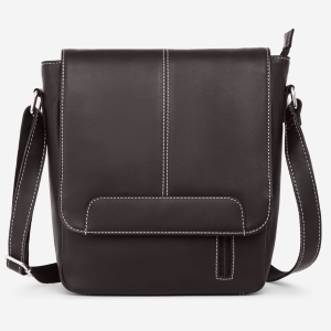 Geanta de umar unisex, Gabrielle, GT3873, piele naturala, Maro inchis