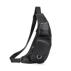 Geanta pentru barbati, Elrohir GT3313, piele naturala, Negru - Img 1