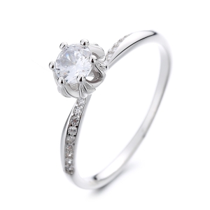 Inel argint 925, JW1330, model elegant cu piatra, placat cu rodiu - Img 1