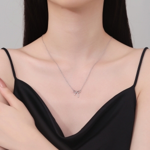 Lantisor argint 925, JW1232, model fundita, placat cu rodiu - Img 2