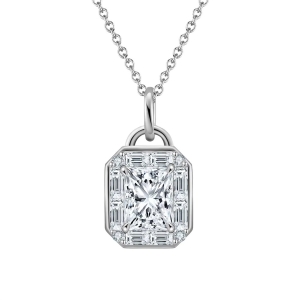 Lantisor argint 925, JW1769, model elegant cu zirconiu, placat cu rodiu