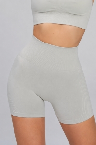Pantaloni Scurți Sport Seamless Push-Up, LGS19, gri deschis - Img 3