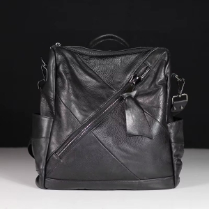 Rucsac dama, Elarin GT3642, piele naturala, Negru - Img 4