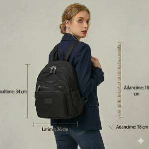 Rucsac dama Neli, GT1837, material textil, negru - Img 2