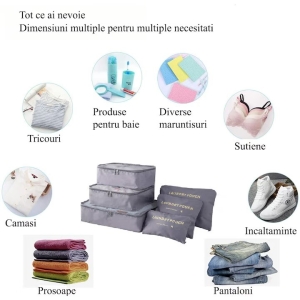 Set 6 Organizatoare pentru Bagaj si Calatorie, AC061, Bleumarin - Img 3