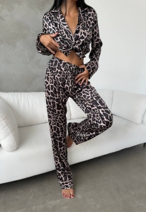 Set pijama dama din doua piese, cu nasturi – 2401681, Animal print - Img 3