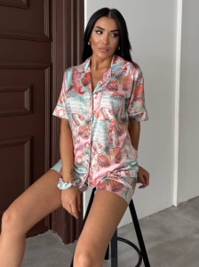 Set pijama dama din doua piese, cu nasturi – 2500105, Butterfly Chic - Img 4