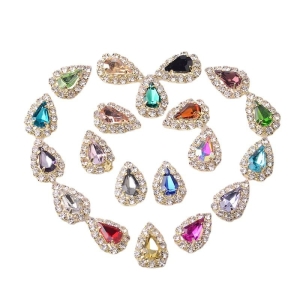 Strasuri unghii Marquise, RHINE20, Multicolor, 20 buc - Img 2