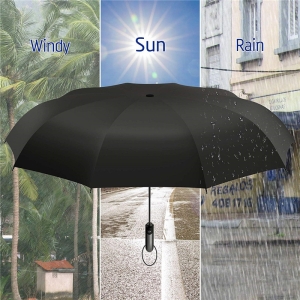 Umbrela pliabila pentru ploaie si soare, 10 spite, diametru 105 cm, protectie UV, UMB017, Albastru - Img 5