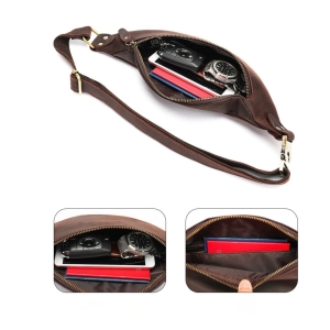 Borseta pentru barbati, Zevar GT3798, piele naturala, model maro - Img 4