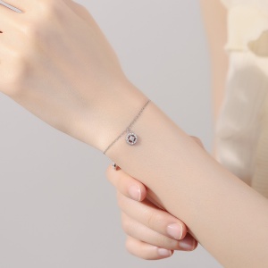 Bratara argint 925, JW669, model elegant, placata cu rodiu - Img 2