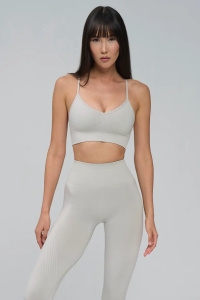 Bustieră Sport Push-Up cu Bretele Versatile, 53615, gri deschis - Img 4