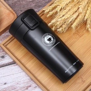 Cana Termos Premium din Inox cu Capac Flip 550 ml, TRM021, Negru - Img 5