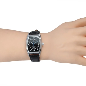 Ceas barbatesc Winner CS1757, automatic, piele naturala, negru, cadran negru - Img 2