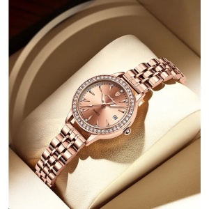 Ceas de dama Poedagar CS1675, otel inoxidabil, rose gold, cadran rose gold - Img 5