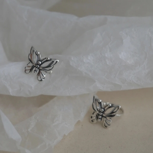 Cercei ear cuffs argint 925, JW1678, model fluture - Img 2