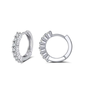 Cercei rotunzi argint 925, JW1754, model elegant, placati cu rodiu
