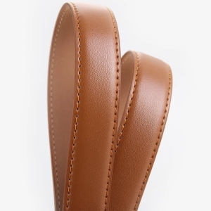 Curea dama C-195, piele naturala, Maro - Img 3