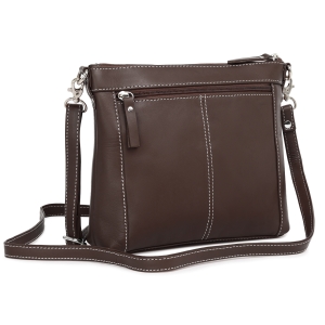 Geanta de dama, Claudie GT3881, piele naturala, Maro inchis - Img 3