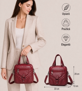Geanta tip rucsac, Dalila GT2294, Bordo - Img 2