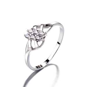 Inel argint 925, JW1379, model elegant cu pietre, placat cu rodiu - Img 1