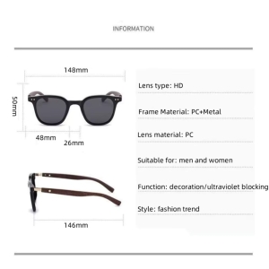 Ochelari de soare unisex, SG037, Gri - Img 5