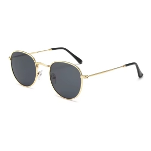 Ochelari de soare unisex, SG136, Negru/Auriu - Img 1