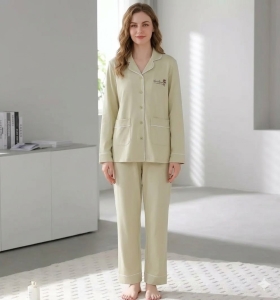 Pijama dama "Warm Love" din doua piese, PJ044, Verde - Img 2